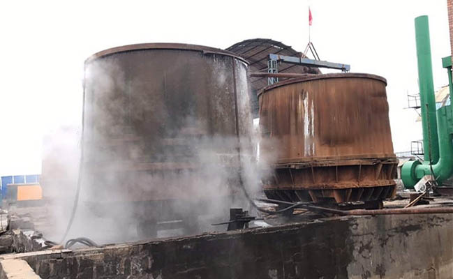 棕剛玉出爐冷卻